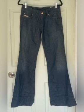 NWT Vintage Diesel "Pacee" Wide-Leg Linen Blend Flare Jeans - W28 L32